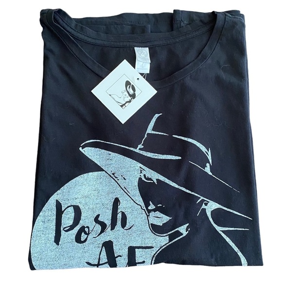 Posh AF Short Sleeve Black Custom Tee Size Large - Picture 3 of 12